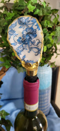 Blue Floral Bottle Stopper