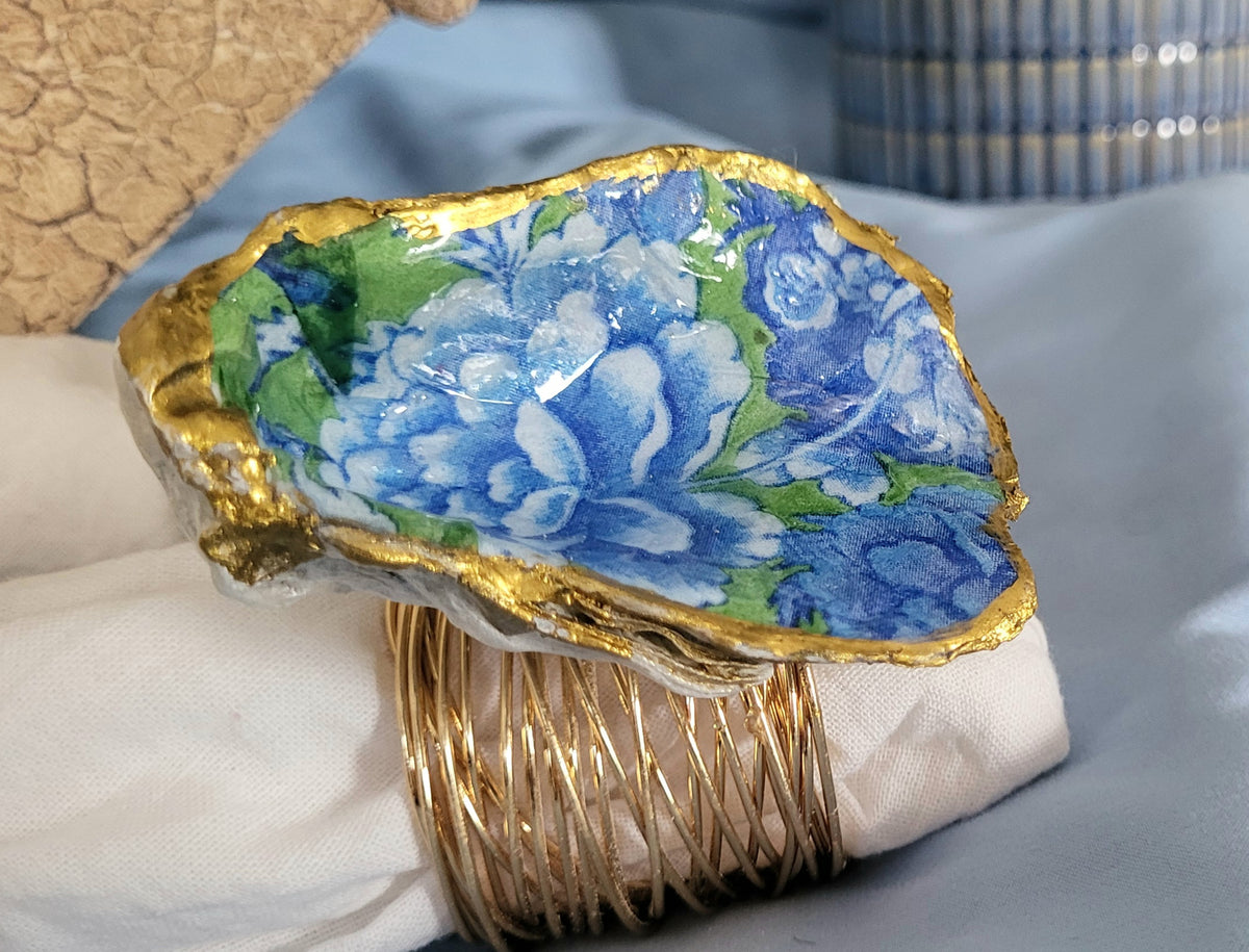 Blue & Green Oyster Napkin Rings