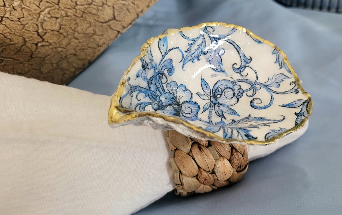 Blue Hydrangea Napkin Rings
