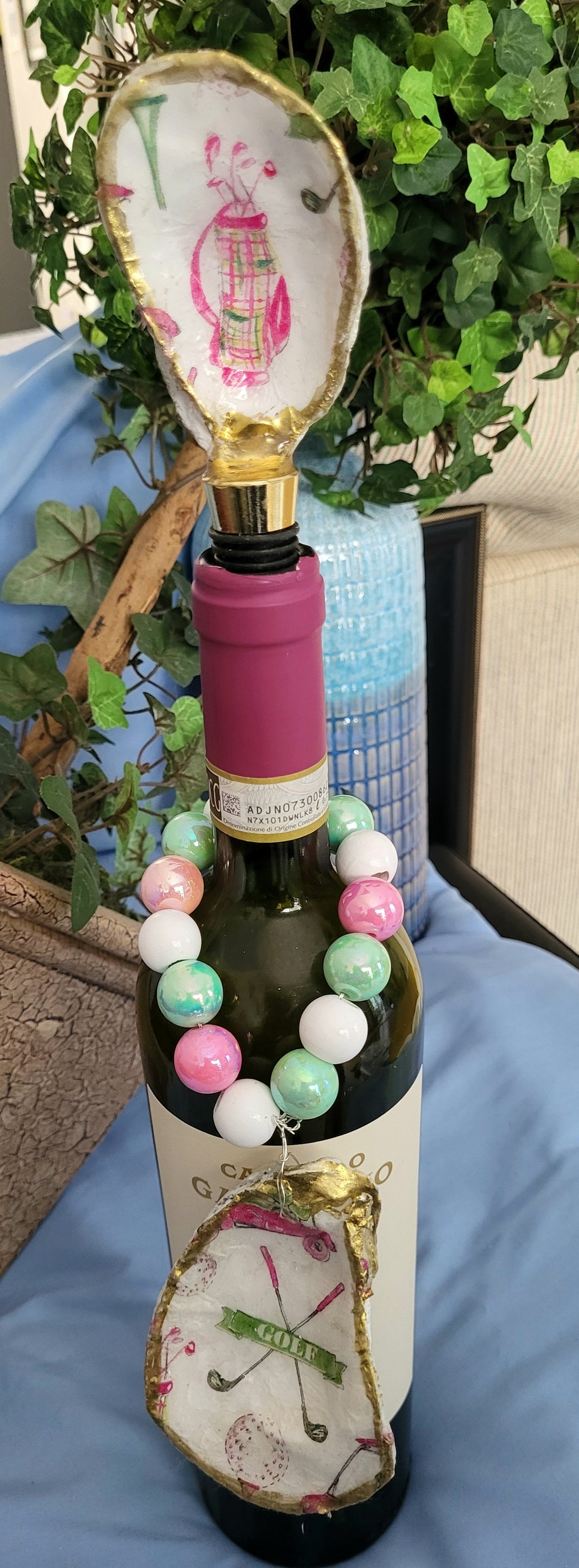 Bottle Stopper and Neck Charm Set