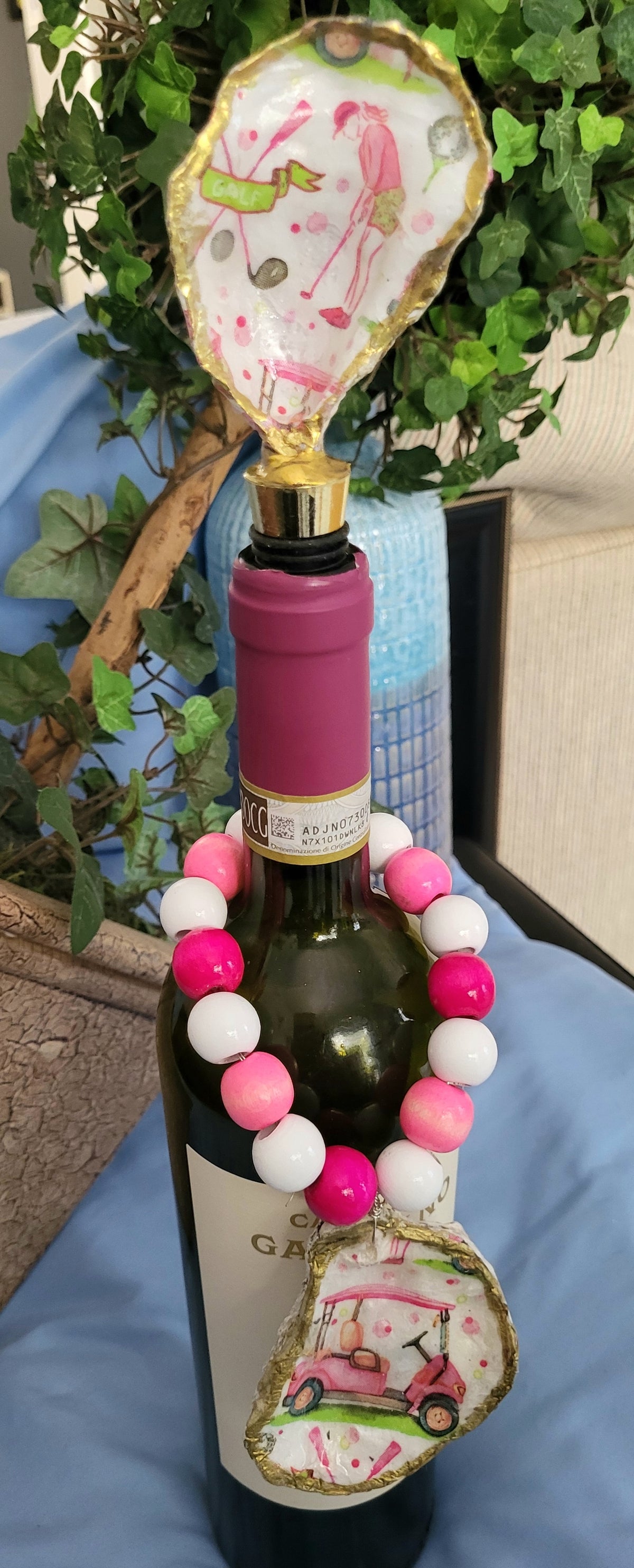 Bottle Stopper and Neck Charm Set