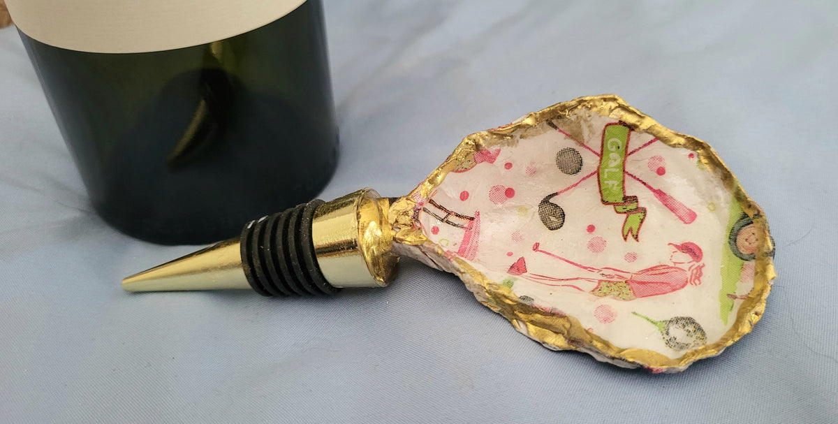 Pink Golfer Bottle Stopper