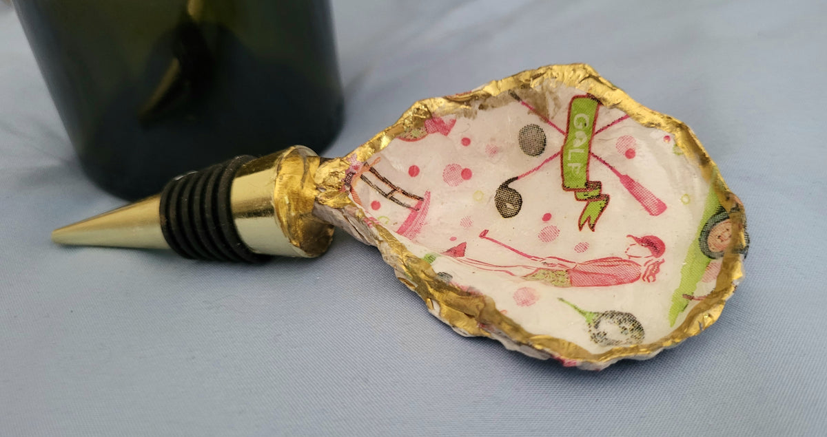 Pink Golfer Bottle Stopper