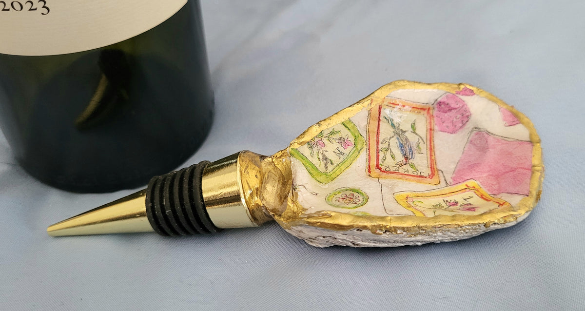 Pink Mahjong Bottle Stopper