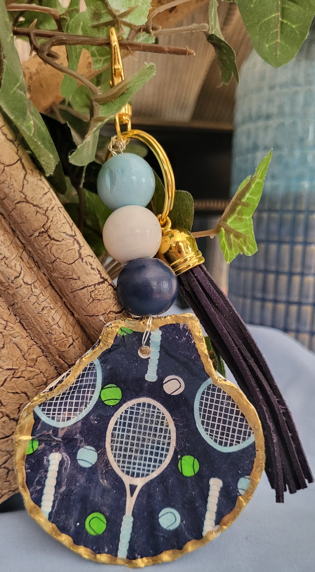 Blue Tennis Purse Charm